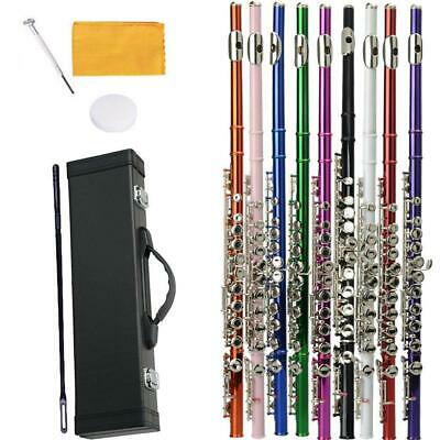 New 9 Colors Wind 16 Key Hole C Flute For Student Beginner School Band W/ Case