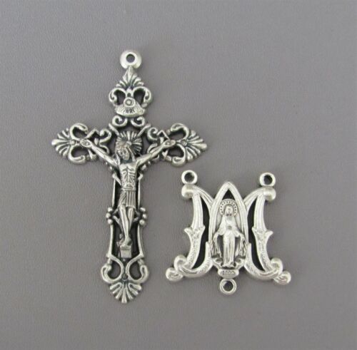 Rosary Center & Crucifix Set Italy Rosaries Miraculous Medal Centerpiece L105