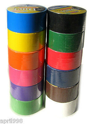 Bazic Assorted Color 1.89"x 10 Yard (48mm X 9.15m) Duct Tape For Art Craft Lot