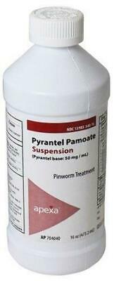 Pyrantel Pamoate  Hookworms Round Worms Dogs Cats Suspension 16oz 50mg 1 Pint