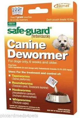 Safeguard Panacur (fenbendazole) K9 Dogs 10 Lbs 3 Pack Dose All Wormer Save
