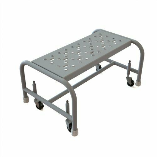 Tri-arc Wlsr001246 1-step Mobile Steel Step Stool With Perforated Top Step 24...