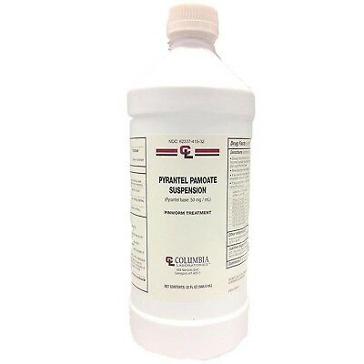 Columbia Pyrantel Pamoate Suspension  Dog Cat Wormer 32 Oz  Free Shipping